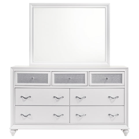Percy 7-drawer Dresser with Mirror WhiteWhite