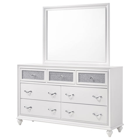 Percy 7-drawer Dresser with Mirror WhiteWhite