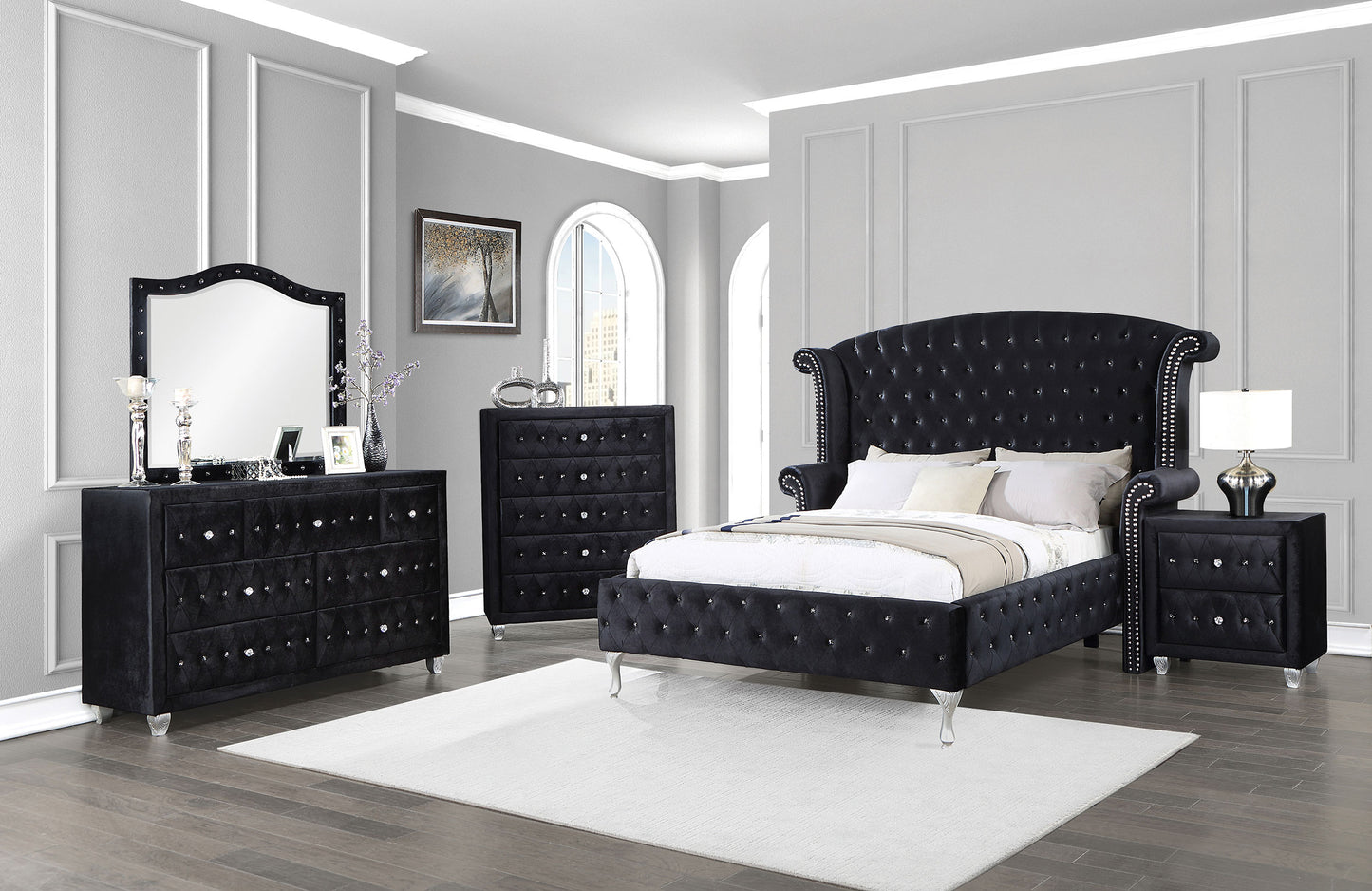 colleen 5-piece california king bedroom set blackblack