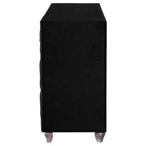 Colleen 7-drawer Upholstered Dresser BlackBlack