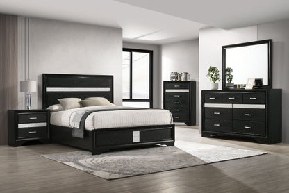 Townsend 55-inch Upholstered Full Panel Bed Black