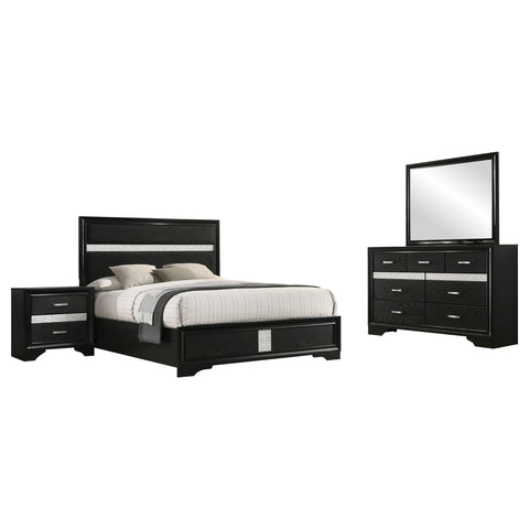 Olvera 4-piece California King Bedroom Set BlackBlack