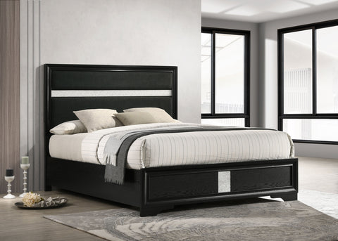 Olvera 54-inch Upholstered California King Panel Bed BlackBlack
