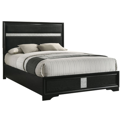 Olvera 54-inch Upholstered California King Panel Bed BlackBlack