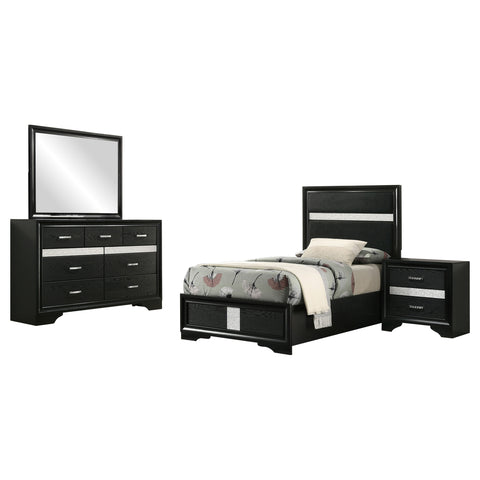 Olvera 4-piece Twin Bedroom Set BlackBlack