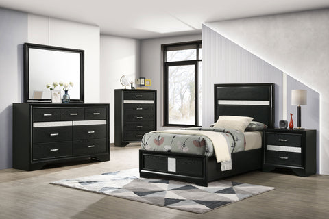 Olvera 5-piece Twin Bedroom Set BlackBlack