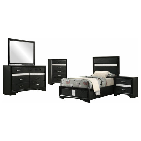 Olvera 5-piece Twin Bedroom Set BlackBlack