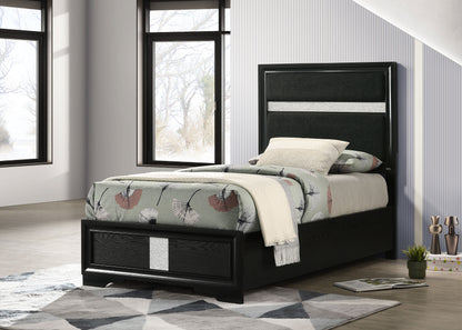 Townsend 55-inch Upholstered Twin Panel Bed Black