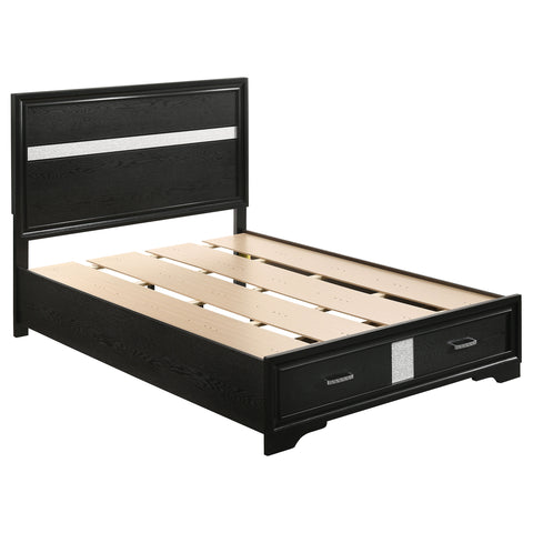 Olvera 51-inch Wood Full Storage Panel Bed BlackBlack