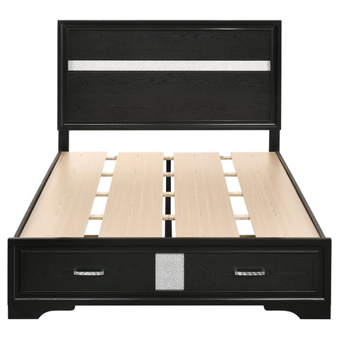 Olvera 51-inch Wood Full Storage Panel Bed BlackBlack