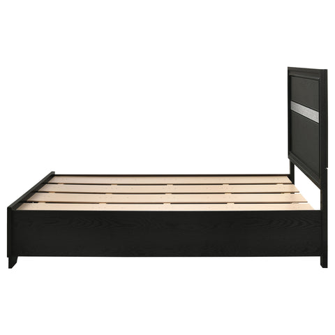 Olvera 51-inch Wood Full Storage Panel Bed BlackBlack