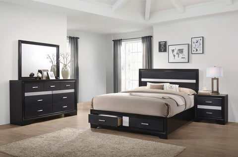 Narcissa 4-piece Eastern King Bedroom Set Black