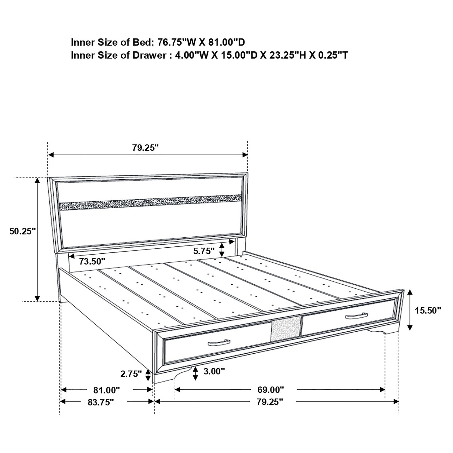 eastern king storage bed