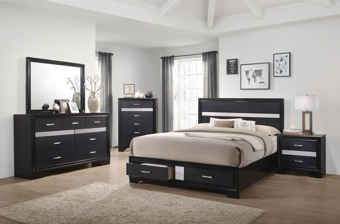 narcissa 5-piece california king bedroom set black