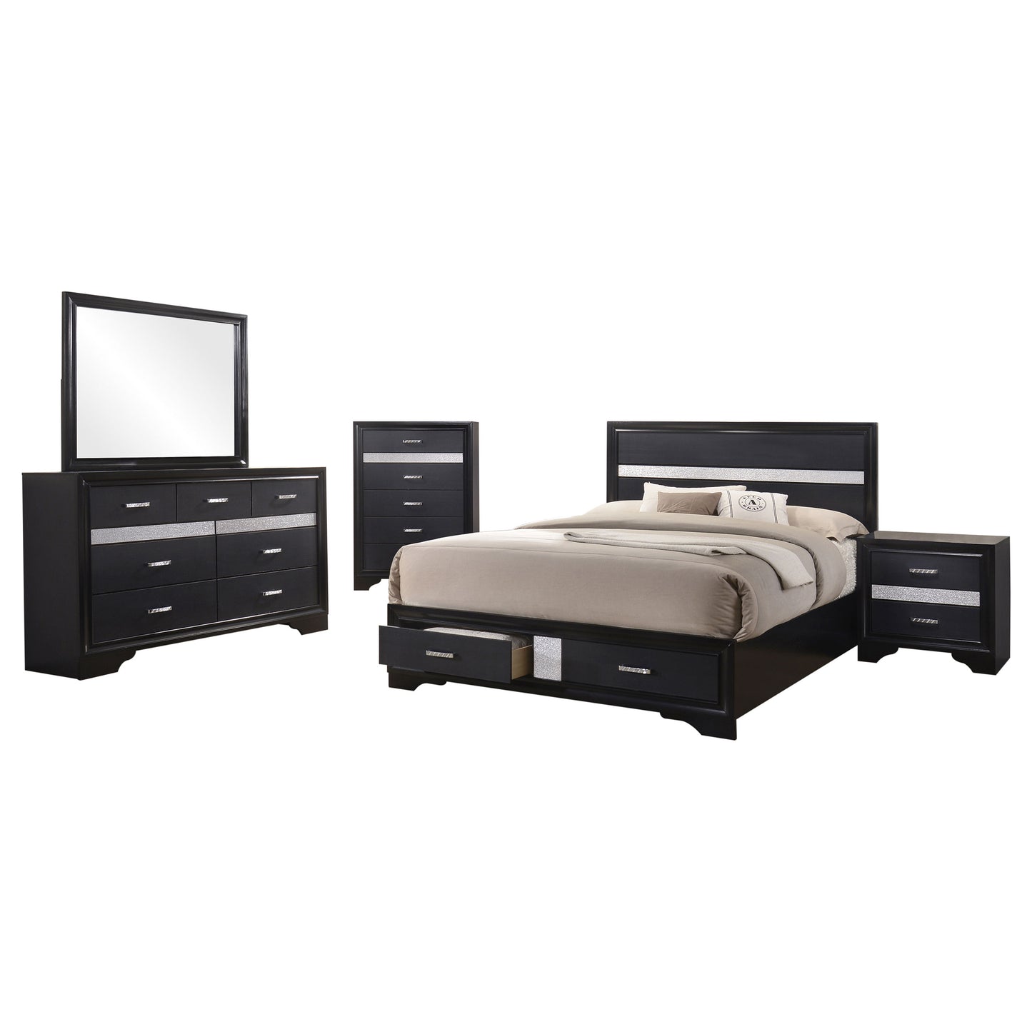 narcissa 5-piece california king bedroom set black