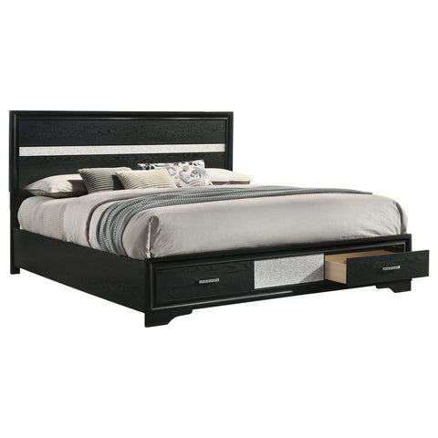 Olvera 51-inch Wood California King Storage Panel Bed BlackBlack
