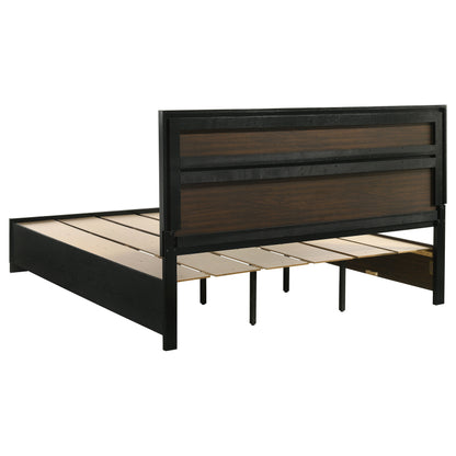 Olvera 51-inch Wood California King Storage Panel Bed BlackBlack