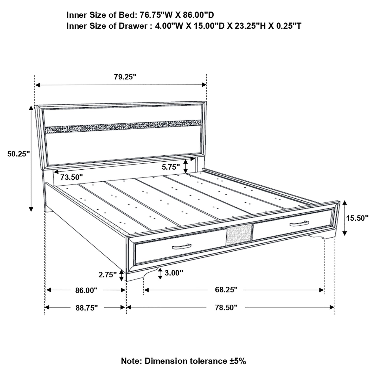 california king storage bed