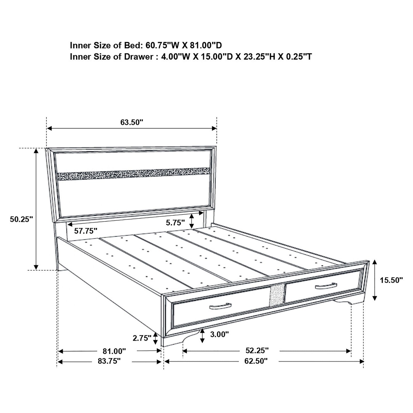 queen storage bed