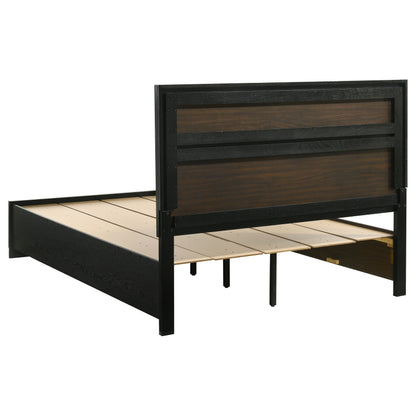 Olvera 51-inch Wood Queen Storage Panel Bed BlackBlack
