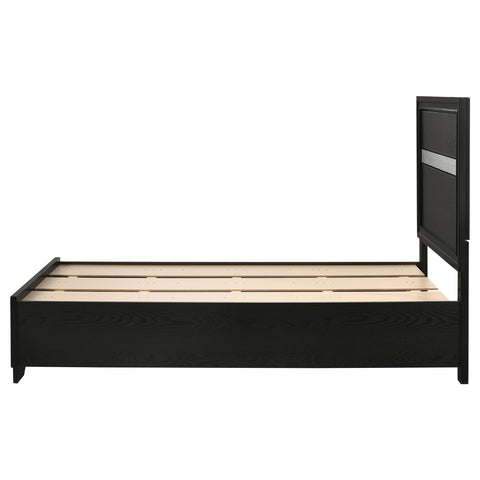 Olvera 51-inch Wood Twin Storage Panel Bed BlackBlack