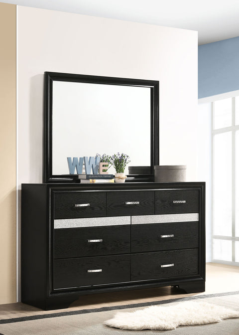 Olvera 7-drawer Dresser with Mirror BlackBlack