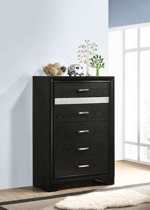 Olvera 5-drawer Bedroom Chest BlackBlack