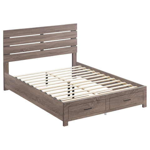 Oriel Wood Queen Storage Panel Bed Barrel OakBarrel Oak