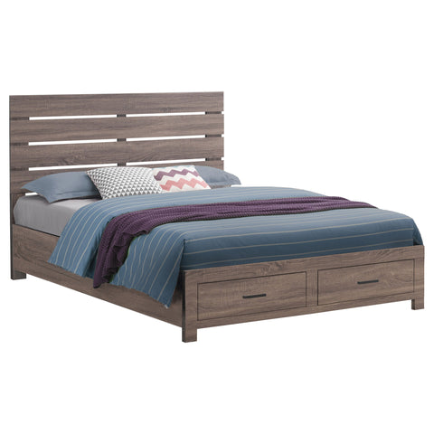 Oriel Wood Queen Storage Panel Bed Barrel OakBarrel Oak