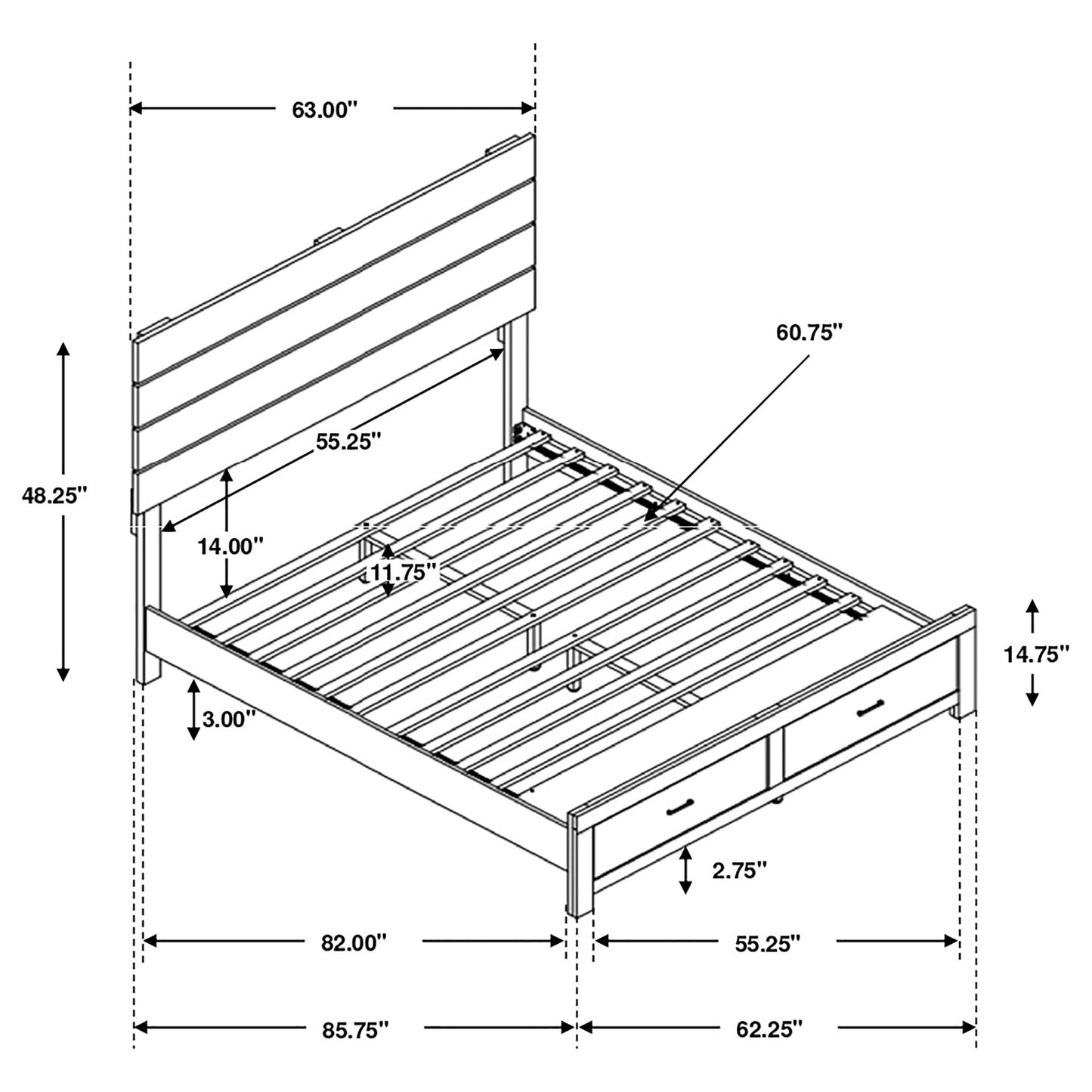 queen storage bed