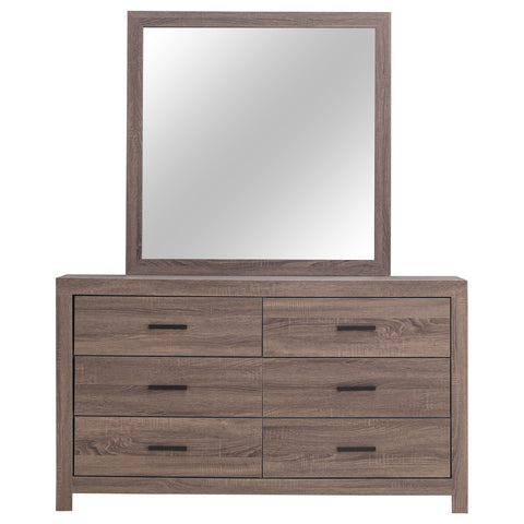 Oriel 6-drawer Dresser with Mirror Barrel OakBarrel Oak