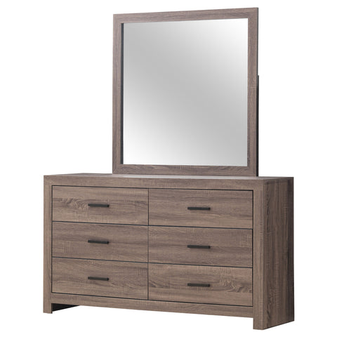 Oriel 6-drawer Dresser with Mirror Barrel OakBarrel Oak