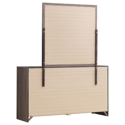 Oriel 6-drawer Dresser with Mirror Barrel OakBarrel Oak
