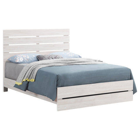 Oriel Wood Queen Panel Bed Coastal WhiteCoastal White