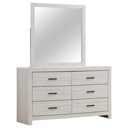 Oriel 6-drawer Dresser with Mirror Coastal WhiteCoastal White