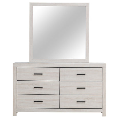 Oriel 6-drawer Dresser with Mirror Coastal WhiteCoastal White