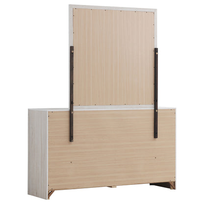 Oriel 6-drawer Dresser with Mirror Coastal WhiteCoastal White