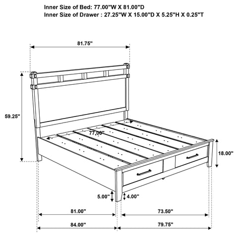 Byers 5-piece Eastern King Bedroom Set Vineyard Oak