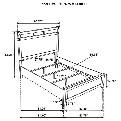 Byers 61-inch Queen Panel Bed Vineyard Oak