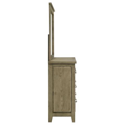Byers 6-drawer Bedroom Dresser with Mirror Vineyard Oak