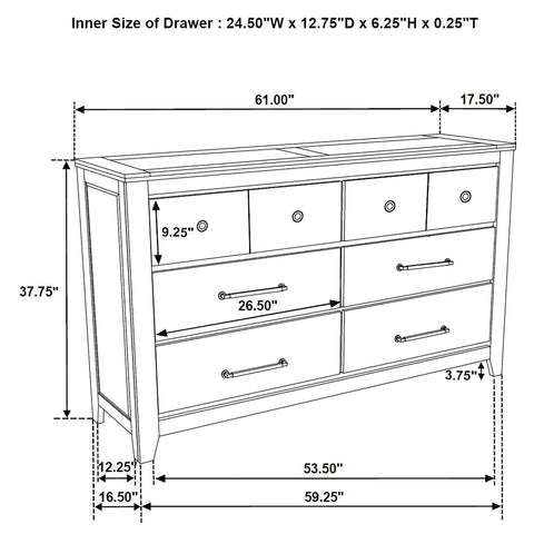 Byers 6-drawer Bedroom Dresser Cabinet Vineyard Oak