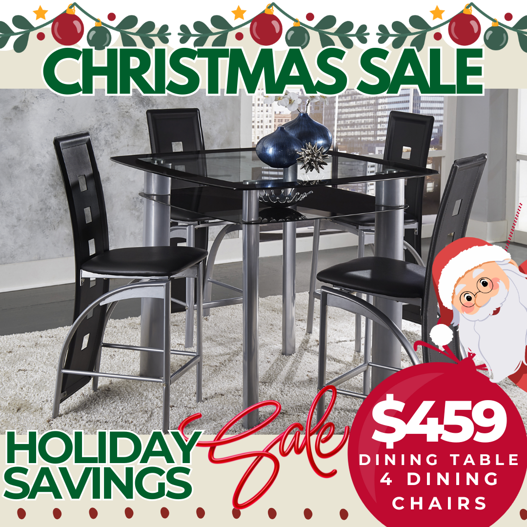 metroglass 5-piece dining set holiday edition
