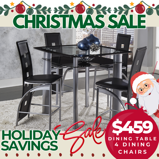 MetroGlass 5-Piece Dining Set Holiday Edition