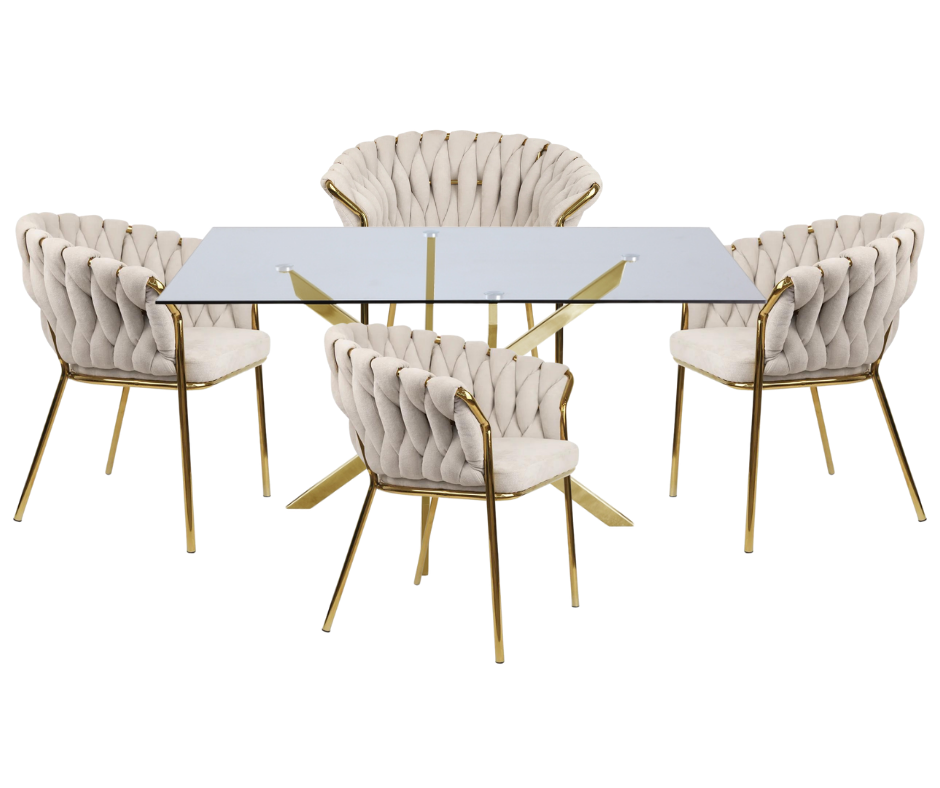 zoey cream 5 pc dining set