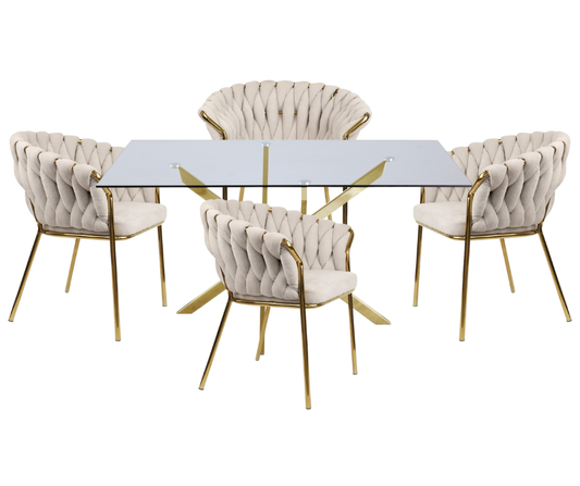 Zoey Cream 5 Pc Dining Set