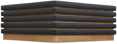 Kira Black Vegan Leather And Oak Veneer Coffee Table, 1 Piece