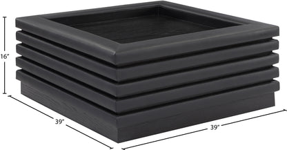 Brooke Black Faux Leather Coffee Table CT