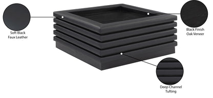 Brooke Black Faux Leather Coffee Table CT