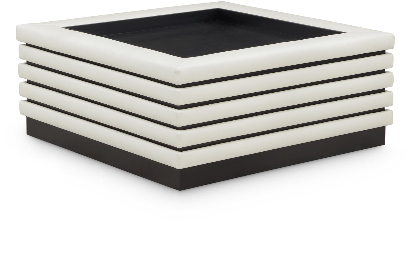 palermo cream vegan leather coffee table