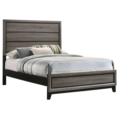 Brantley Wood Full Panel Bed Grey OakGrey Oak